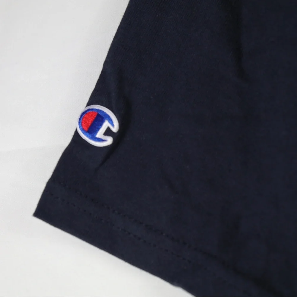 Champion Navy Blue 100%‎ Cotton Logo Heritage T-Shirt Mens Size Small - NEW - Picture 7 of 8